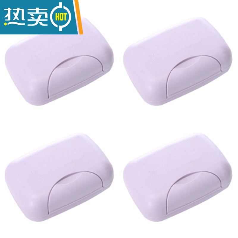 敬平旅行便携大号放香皂器旅游用品防水香皂盒带锁扣户外 北欧紫4只