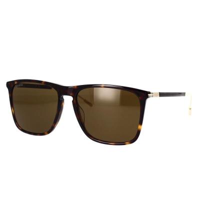 古驰(GUCCI)墨镜男女士通用方形醋酸酯太阳眼镜休闲商务旅行潮牌 棕色