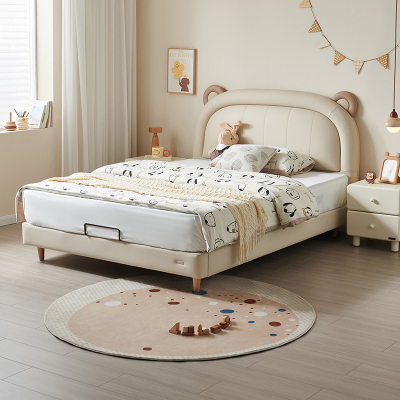 全友家居青少年简约现代软包床屏小户型次卧室实木床脚男孩女孩床