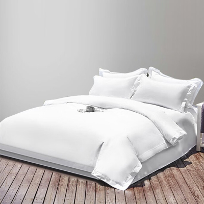 汉司家纺JF002 180*200cm 80s 锦年四件套 纯棉 白色