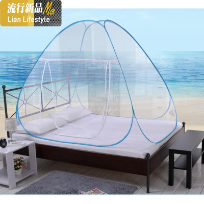 新款蒙古包蚊帐1.5m床家用加厚双人1.8单户外免安装布底2米蚊帐 三维工匠