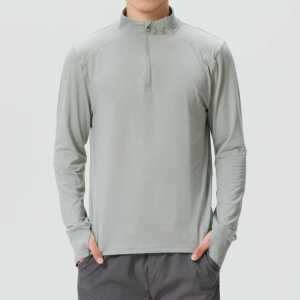 安德玛(Under Armour)男装新款跑步长袖T恤半开襟修身透气快干健身训练运动服1379288-001 ZP