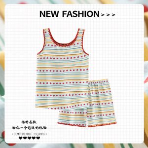 2026新款睡衣女夏云朵棉韩版卡通可爱公主风薄款背心款家居服套装