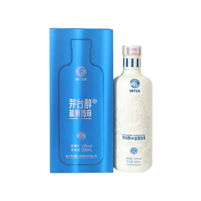 茅台醇国际米兰限定蓝黑传奇53度500ml单瓶装酱香型白酒