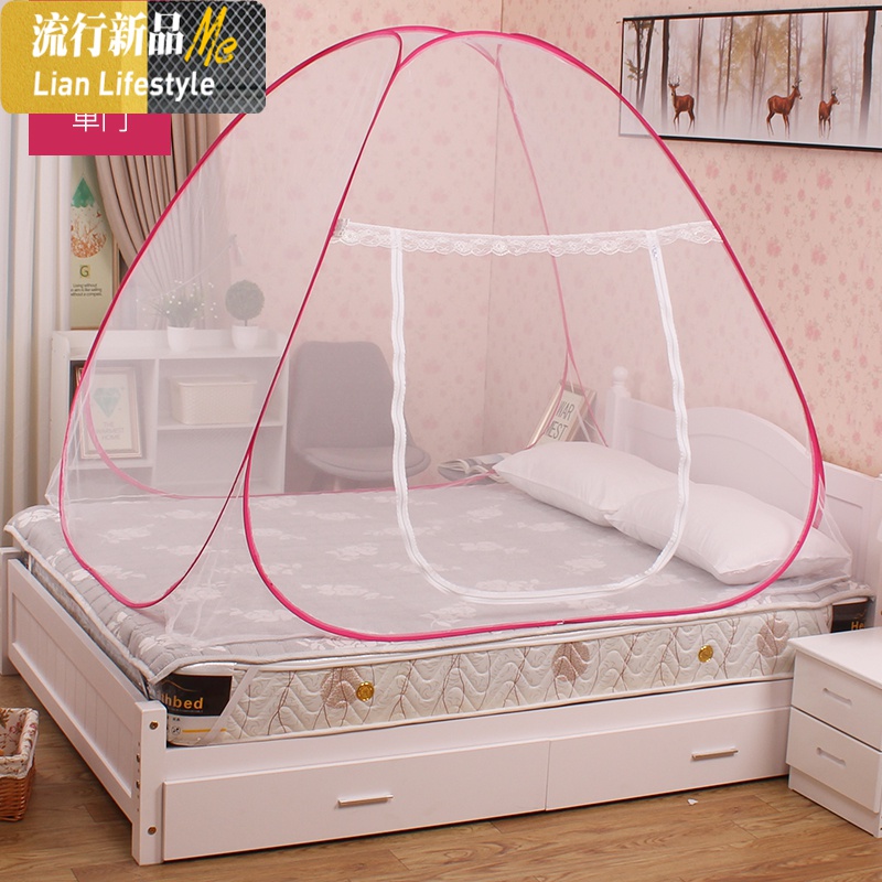 蚊帐宿舍蒙古包上下铺1米有底单人家用拉链可折叠15米免安装蚊帐 三维工匠