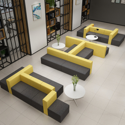 办公室小型定制个性创意接待室商务休闲休息区茶几沙发组合三件套