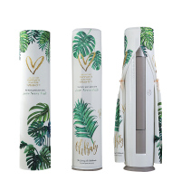 京城派 空调罩圆形柜机防尘罩保护套格力美的奥克斯海尔开机不取大3p圆柱立式圆柜机罩 7632北欧叶子 185*40cm