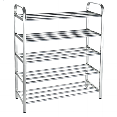 澎铭源 鞋架 收纳鞋架 公寓宿舍鞋架 简易鞋柜 不锈钢五层鞋架600mm(XJ-03)/个