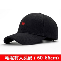 羊毛呢棒球帽男秋冬季新款大头围加绒韩版鸭舌帽冬天保暖男士帽子