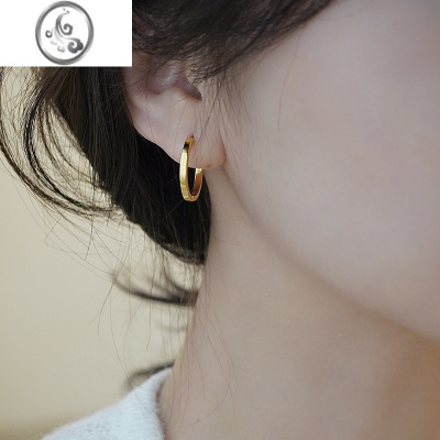 JiMi银银小耳圈高级感轻奢气质法式时尚简约百搭圈圈耳环耳钉素圈耳饰