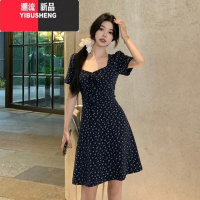 YIBUSHENG大码胖mm季小众设计感碎花连衣裙短裙法式气质显瘦中长裙子女装