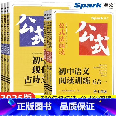 语文阅读训练五合一 七年级/初中一年级 [正版]2025初中语文阅读理解答题模板技巧专项训练中考七八九年级初一二三巅峰组