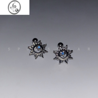 JiMi小众设计高级感素圈锆石耳圈耳扣冷淡风叠戴太阳花耳骨钉耳环女