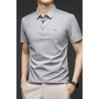 2025夏新款休闲翻领短袖透气T恤宽松爸爸装上衣中年男士POLO