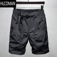 HLCOMAN短裤男2025新款美式潮牌高端夏季速干冰丝宽松休闲工装五分中裤
