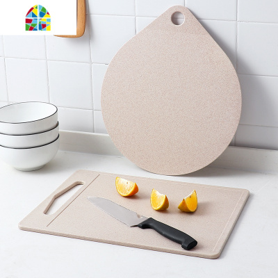 优思居 麦纤维砧板厨房分类菜板 加厚切肉板家用防滑切水果蔬案板 FENGHOU 水滴形杏色