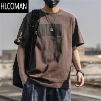 HLCOMAN港风日系复古高街短袖t恤男夏季宽松ins潮流潮牌百搭