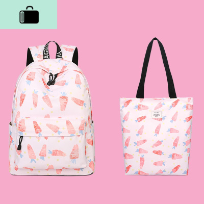 双肩包女韩版休闲印花高中生背包初中学生书包ins大容量NEW LAKE