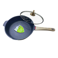 不粘锅家用麦饭石炒锅电磁炉燃气平底铁锅炒菜锅