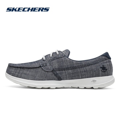 Skechers斯凯奇2021年夏季新款轻便帆布鞋休闲系带低帮鞋女