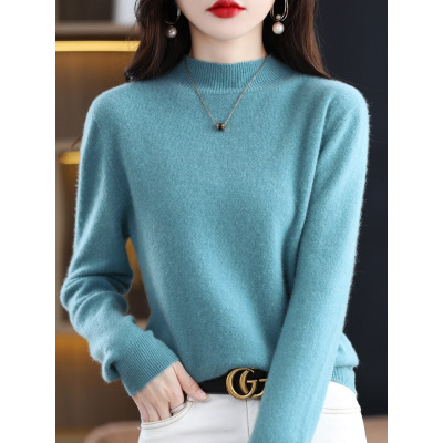 秋冬新款韩版女士半高领打底衫女女士套头打底毛衣内搭针织衫