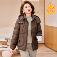 冬季连帽中老年女装时尚保暖棉服妈妈装冬装衣服40-60岁中年棉衣