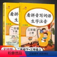 [正版]看拼音写词语二年级下册升三年级上册衔接人教版一课一练同步训练默写能手语文拼音手册阅读理解专项训练辅导资料同步练