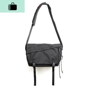 潮流休闲单肩斜挎包男简约运动骑行邮差包嘻哈学生斜背包潮牌男包NEW LAKE 黑色 黑色