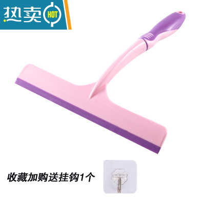 敬平浴室擦玻璃器家用硅胶刮水器刮刀清洁工具卫生间清洗窗户擦窗器 紫色(单个装)收藏加购送挂钩