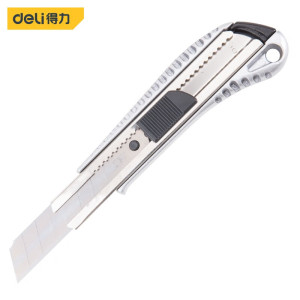 得力 电工刀 DL4255_SK2铝合金美工刀18mm(银) 单位:把