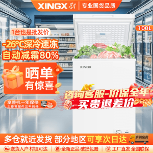 星星(XINGX)100升商用家用单温单箱冰柜 冷藏冷冻转换冷柜 商用保鲜设备展示柜顶开门冰箱 BD/BC-100E自营